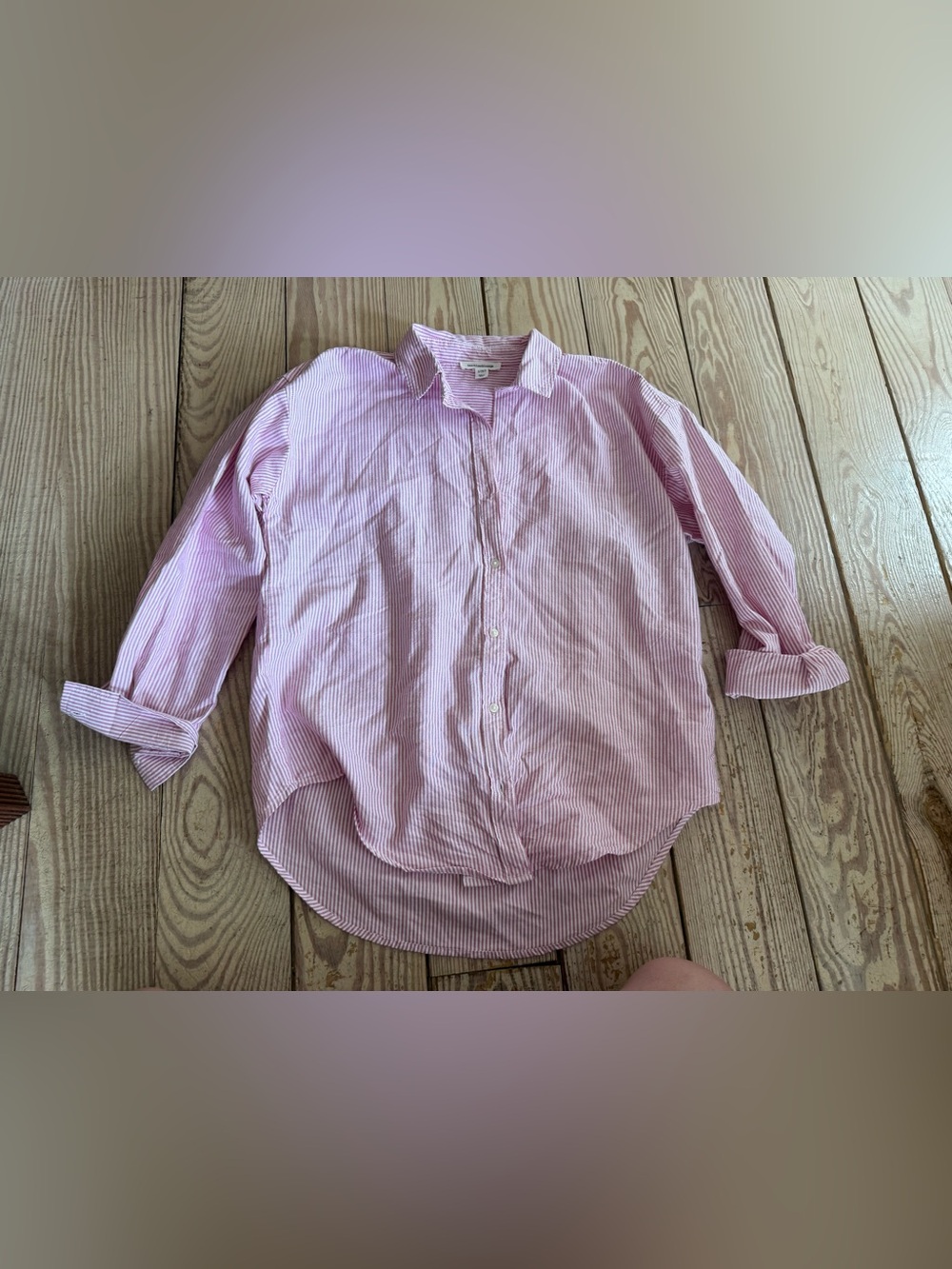 Beachlunchlounge Collection Pink Stripe Button Up Shirt S
